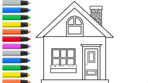 畫屋子|兒童簡筆畫漂亮的房子 How To Draw a House Easy